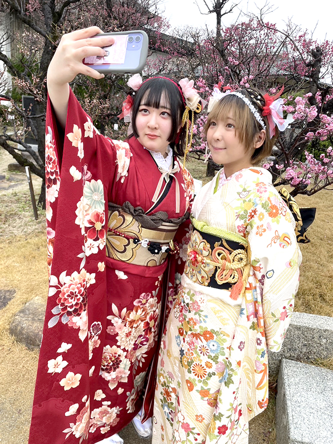 自撮り振袖