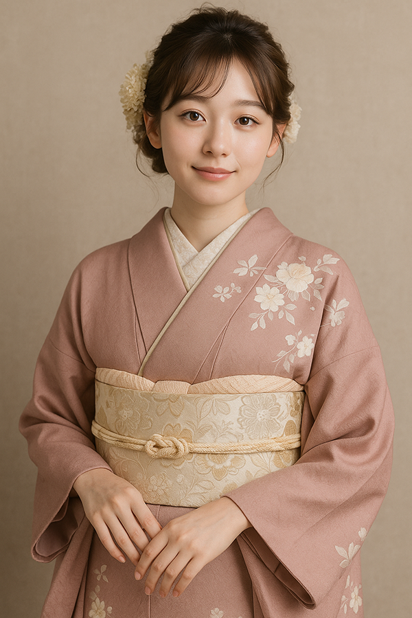 くすみピンク振袖