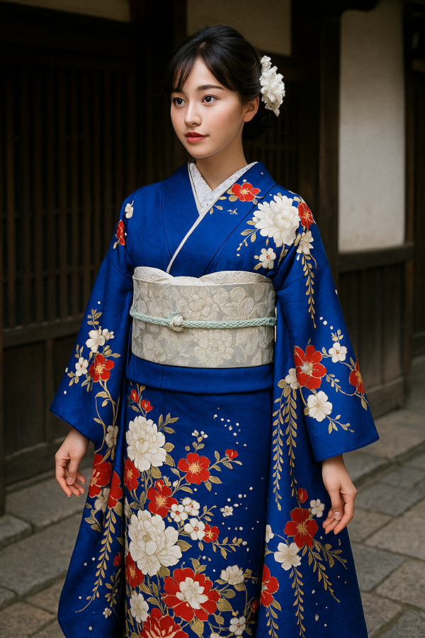 青い振袖