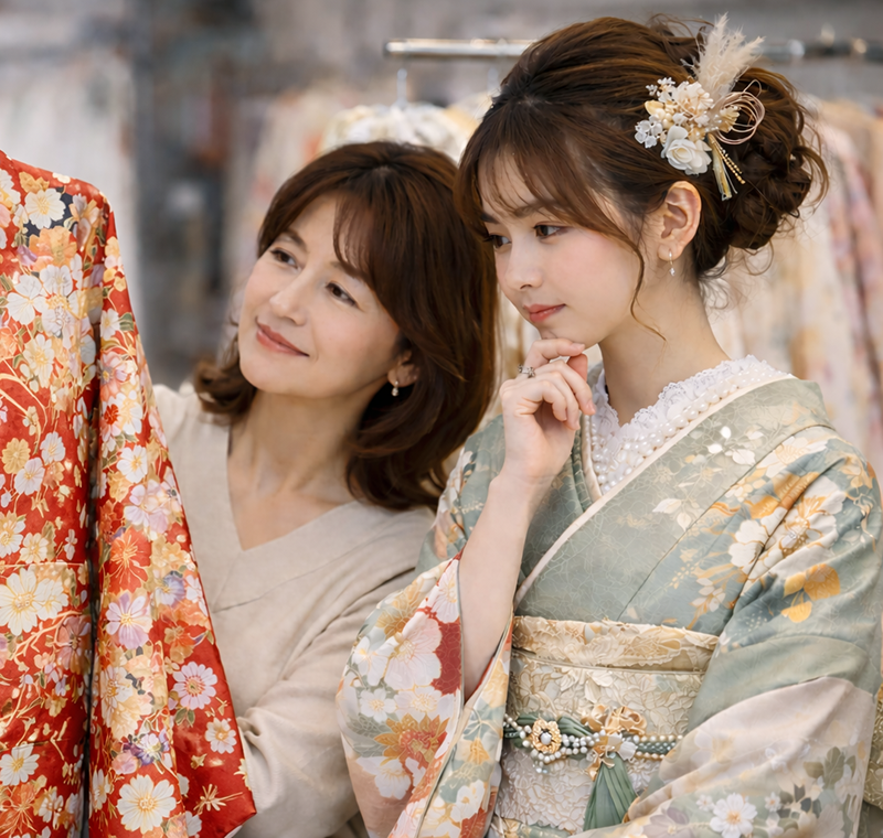 古典と今っぽ振袖