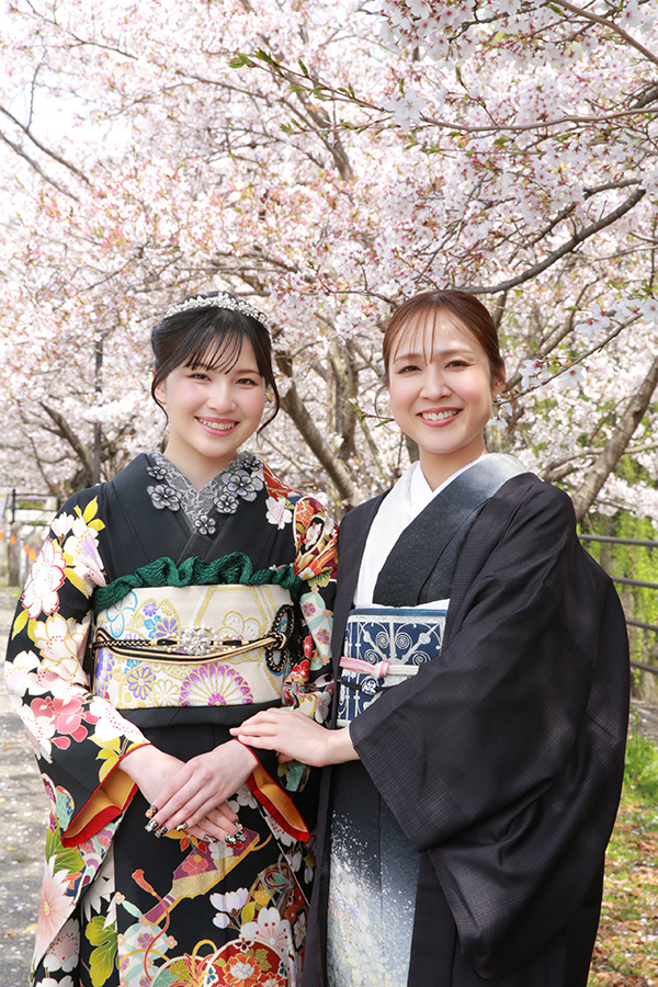 お母様も着物