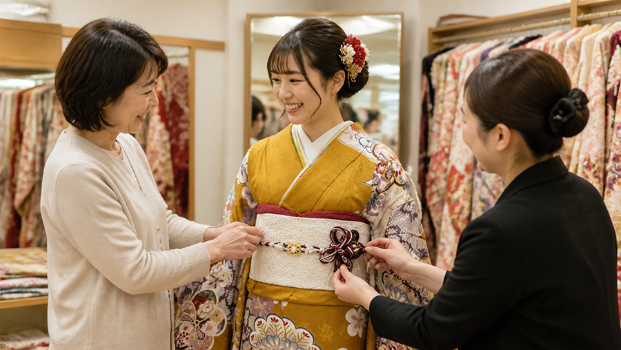親子で振袖選び
