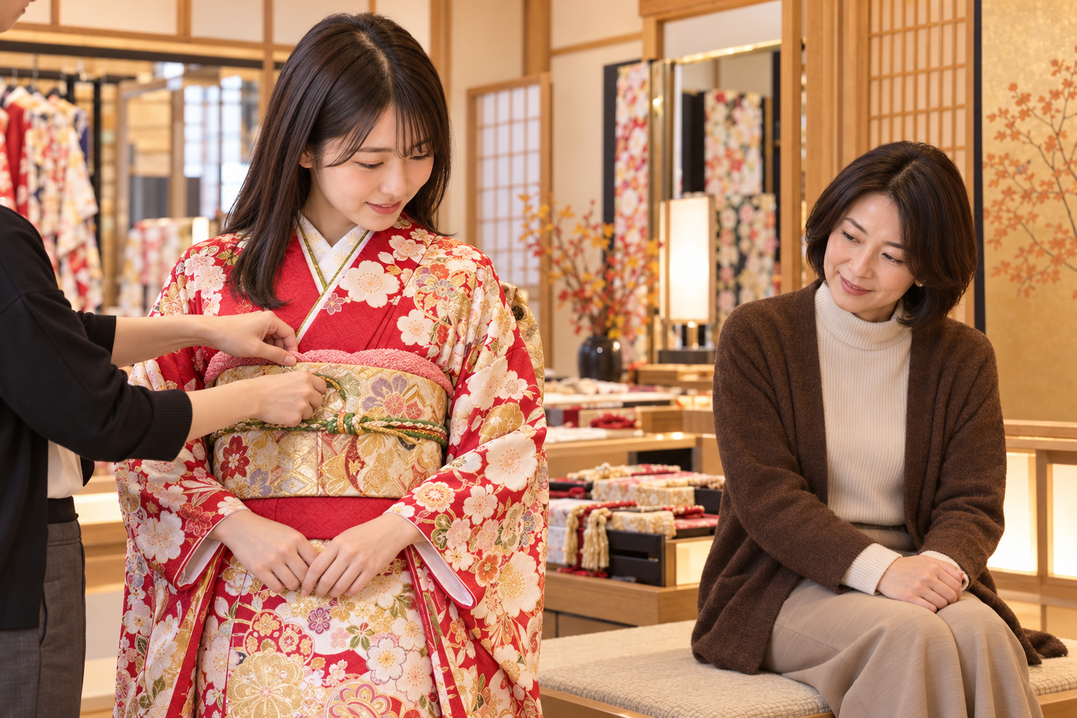 成人式当日の着付け準備